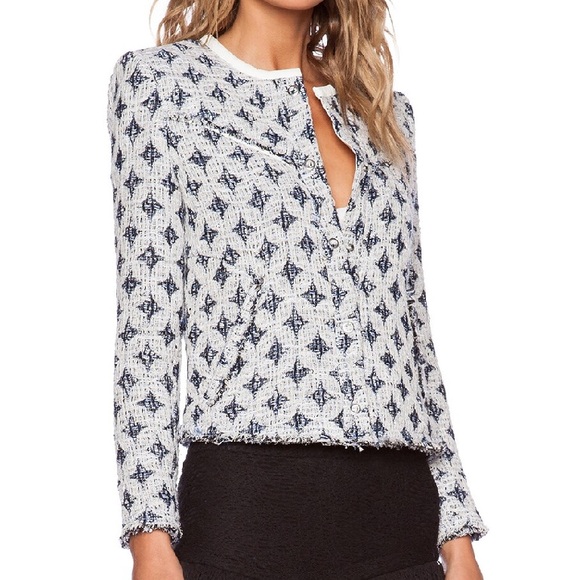 IRO Handi Jacket Size 36 Small in cotton gauze and lamb leather trim - Picture 3 of 10